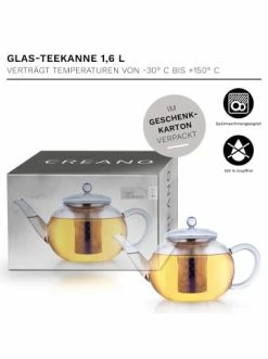 Bester Verkauf 💯 Kaffee- & Teegeschirr Creano 1x Teekanne 1.6l "bauchig" Mit Edelstahlsieb Und 1x Edelstahl-Stövchen Günstig Kaufen ⌛ -Günstiges Creano Geschäft creano 1x teekanne 1 6l bauchig mit edelstahlsieb und 1x edelstahl stovchen 8