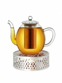 Bestpreis ✔️ Kaffee- & Teegeschirr Creano 1x Teekanne 1000ml "hoch" Mit Edelstahlsieb Und 1x Edelstahl-Stövchen Günstig Kaufen 😉