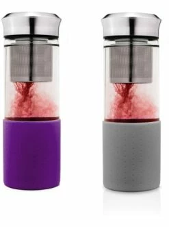 Budget 🥰 Gläser Creano 2er Set Creano "Teamaker" In Lila Und Grau, 400ml Günstig Kaufen ✨