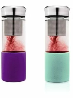 Brandneu 🌟 Gläser Creano 2er Set Creano "Teamaker" In Mint Und Lila, 400ml Günstig Kaufen 🧨