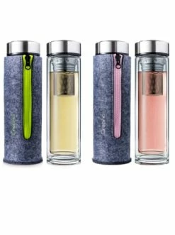 Bestes Angebot 😉 Gläser Creano 2er Set Creano "Thermo-Teamaker" (Zipper Rosa & Grün), 400ml Günstig Kaufen 🤩