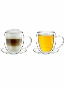 Angebote 🔥 Gläser Creano 2er Set Thermo-Tasse "Doppelwandtasse" Mit Untersetzer - 400ml Günstig Kaufen 🥰 -Günstiges Creano Geschäft creano 2er set thermo tasse doppelwandtasse mit untersetzer 400ml 1