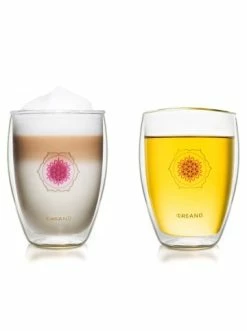 Blitzangebot ⌛ Gläser Creano 2er Set Thermoglas "Blume Des Lebens" - 250ml Günstig Kaufen ✨