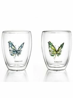 Bestpreis ⌛ Gläser Creano 2er Set Thermoglas "Colourfly" In Grün/Blau" - 250ml Günstig Kaufen ✔️