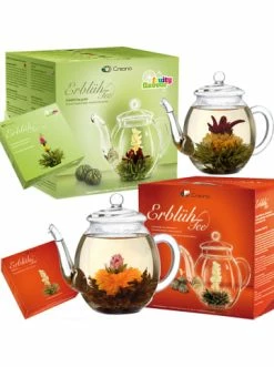 Blitzangebot 🔥 Kaffee- & Teegeschirr Creano 2x Teeblumen Geschenkset - 6x Grüner Tee + 6x Weißer Tee Inkl. Teekannen 0.5l Günstig Kaufen 🥰