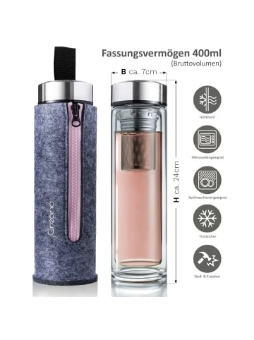Neu 👏 Gläser Creano 3er Set Creano "Thermo-Teamaker" (Zipper Rosa, Orange, Grün), 400ml Günstig Kaufen 🎉 4 Neu 👏 Gläser Creano 3er Set Creano "Thermo-Teamaker" (Zipper Rosa, Orange, Grün), 400ml Günstig Kaufen 🎉 - Image 2