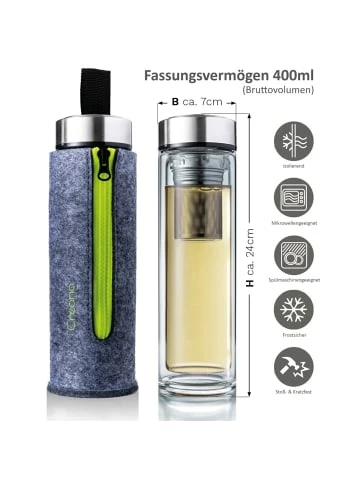Neu 👏 Gläser Creano 3er Set Creano "Thermo-Teamaker" (Zipper Rosa, Orange, Grün), 400ml Günstig Kaufen 🎉 6 Neu 👏 Gläser Creano 3er Set Creano "Thermo-Teamaker" (Zipper Rosa, Orange, Grün), 400ml Günstig Kaufen 🎉 - Image 4