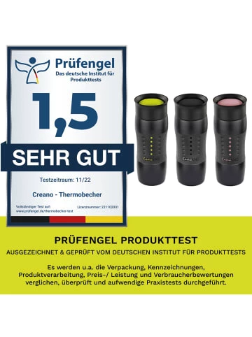 Am billigsten 😀 Gläser Creano 3x Creano Travel-Mug 400ml Schwarz + Rosa + Grün Isolierend Aus Edelstahl Günstig Kaufen ❤️ 10 Am billigsten 😀 Gläser Creano 3x Creano Travel-Mug 400ml Schwarz + Rosa + Grün Isolierend Aus Edelstahl Günstig Kaufen ❤️ - Image 8