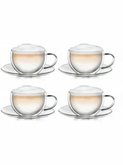 Am billigsten ⌛ Gläser Creano 4er-Set Thermo-Tasse "Tee-/Latte Macchiato Cappuccino" - 250ml Günstig Kaufen 🎁