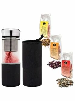 Billig 🧨 Kaffee- & Teegeschirr Creano 4tlg Set: Teamaker Schwarz 400ml + 3x 60 G Früchte-Kräuter-Tee Günstig Kaufen ✨