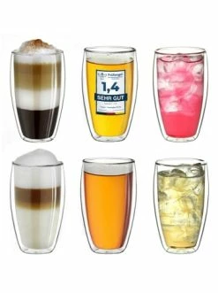 Bestes Angebot 🤩 Gläser Creano 6er Set Doppelwandgläser S-hoch, 250ml Günstig Kaufen 🎉
