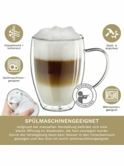 Billig 🧨 Gläser Creano 6er Set Doppelwandige Thermobecher Mit Henkel 250ml (320ml Randvoll) H-hoch Günstig Kaufen ✔️ -Günstiges Creano Geschäft creano 6er set doppelwandige thermobecher mit henkel 250ml 320ml randvoll h hoch 2