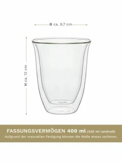 Bester Verkauf 🎁 Gläser Creano 6er-Set "Thermo-Gläser" DG-V Doppelwandig, 400ml Günstig Kaufen 🛒 -Günstiges Creano Geschäft creano 6er set thermo glaser dg v doppelwandig 400ml 5