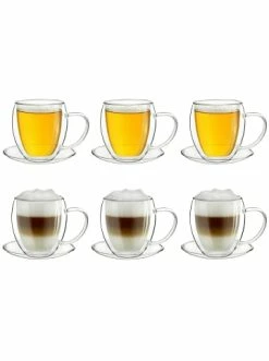 Beste Bewertungen von 🔥 Gläser Creano 6er Set Thermo-Tasse "Doppelwandtasse" Mit Untersetzer - 250ml Günstig Kaufen 🤩