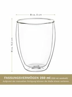 Budget 👏 Gläser Creano 6er Set Thermoglas Dg-h "Doppelwandglas" - 250ml Günstig Kaufen 🧨 -Günstiges Creano Geschäft creano 6er set thermoglas dg h doppelwandglas 250ml 5