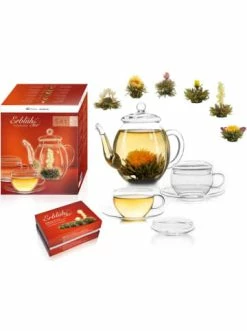 Top 10 👍 Kaffee- & Teegeschirr Creano 9tlg. Set: 6x "ErblühTee" Weißer Tee + 1x Teekanne 500ml + 2er Teetassen 200ml Günstig Kaufen ⌛