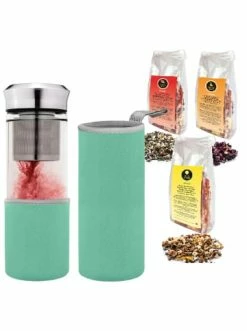 Brandneu ✨ Kaffee- & Teegeschirr Creano Creano "Teamaker" In Türkis, 400ml + 3x Kräuter/Früchte Tee MIX 180gr Günstig Kaufen ✨