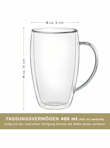 Neu 🌟 Gläser Creano Doppelwandige Gläser S-HH Mit Henkel 400ml Im 4er Set Mit Thermoeffekt Art.491 Günstig Kaufen 🥰 8 Neu 🌟 Gläser Creano Doppelwandige Gläser S-HH Mit Henkel 400ml Im 4er Set Mit Thermoeffekt Art.491 Günstig Kaufen 🥰 - Image 6