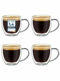 Billig 🌟 Gläser Creano Espressogläser Mit Henkel Doppelwandig 4er Set 100ml Art.442 Günstig Kaufen 👍