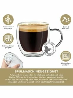 Coupon ✨ Gläser Creano Espressogläser Mit Henkel Doppelwandig 6er Set 100ml Art.443 Günstig Kaufen 😉 -Günstiges Creano Geschäft creano espressoglaser mit henkel doppelwandig 6er set 100ml art 443 2