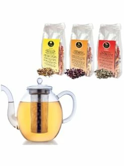 Bestes Angebot 🌟 Kaffee- & Teegeschirr Creano Glas-Teekanne 1.5l -h Mit Edelstahlsieb Und 3x 60g Kräuter/Früchte-Teemischungen Günstig Kaufen 👏