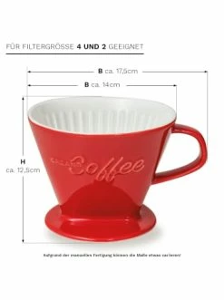 Besorgen 👏 Kaffee- & Teegeschirr Creano Porzellan Kaffee-Filter In Rot Günstig Kaufen 🎉 -Günstiges Creano Geschäft creano porzellan kaffee filter in rot 3