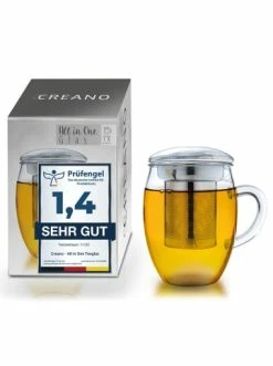 Beste Bewertungen von ✔️ Kaffee- & Teegeschirr Creano Teeglas "all-in-one" Mit Edelstahlfilter - 400ml Günstig Kaufen 💯