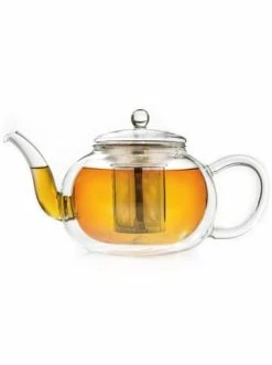 Angebote 🥰 Kaffee- & Teegeschirr Creano Teekanne „Doppelwand Flach 1,2L“ Aus Hitzebeständigem Glas Günstig Kaufen ❤️