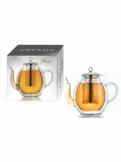 Bester Verkauf 🎉 Kaffee- & Teegeschirr Creano Teekanne „Doppelwand Hoch 1,4L“ Aus Hitzebeständigem Glas Günstig Kaufen 👍 -Günstiges Creano Geschäft creano teekanne doppelwand hoch 1 4l aus hitzebestandigem glas 2