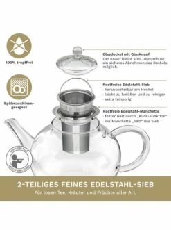 Aktion 💯 Kaffee- & Teegeschirr Creano Teekanne "flach 1,2L" Aus Hitzebeständigem Glas Günstig Kaufen 😍 11 Aktion 💯 Kaffee- & Teegeschirr Creano Teekanne "flach 1,2L" Aus Hitzebeständigem Glas Günstig Kaufen 😍 -Günstiges Creano Geschäft creano teekanne flach 1 2l aus hitzebestandigem glas 2