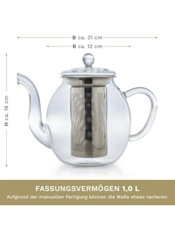 Billig 🔔 Kaffee- & Teegeschirr Creano Teekanne "hoch 1,0L" Aus Hitzebeständigem Glas Günstig Kaufen 😍 8 Billig 🔔 Kaffee- & Teegeschirr Creano Teekanne "hoch 1,0L" Aus Hitzebeständigem Glas Günstig Kaufen 😍 - Image 6