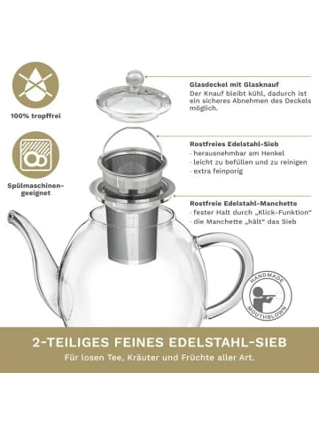 Am billigsten 🔔 Kaffee- & Teegeschirr Creano Teekanne "hoch 1,5L" Aus Hitzebeständigem Glas Günstig Kaufen 🌟 5 Am billigsten 🔔 Kaffee- & Teegeschirr Creano Teekanne "hoch 1,5L" Aus Hitzebeständigem Glas Günstig Kaufen 🌟 - Image 3