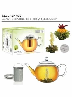 Günstiges Creano Geschäft -Günstiges Creano Geschäft creano teekannen geschenkset 1x teekanne 1 2l inkl 2 teeblumen gruner weisser tee 1