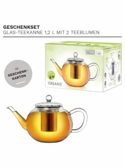 Schlussverkauf 😀 Kaffee- & Teegeschirr Creano Teekannen-Geschenkset 1x Teekanne 1.2l Inkl. 2 Teeblumen Grüner + Weißer Tee Günstig Kaufen 👍 -Günstiges Creano Geschäft creano teekannen geschenkset 1x teekanne 1 2l inkl 2 teeblumen gruner weisser tee 3