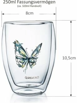 Billig 👍 Gläser Creano Thermoglas "Colourfly" In Blau - 250ml Günstig Kaufen 🔔 -Günstiges Creano Geschäft creano thermoglas colourfly in blau 250ml 2