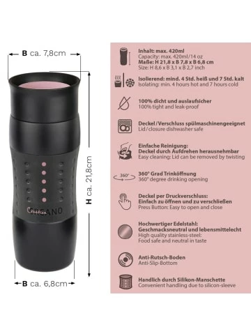 Budget ❤️ Gläser Creano Travel-mug 400ml "Rosa", Isolierend Aus Edelstahl Günstig Kaufen ⭐ 4 Budget ❤️ Gläser Creano Travel-mug 400ml "Rosa", Isolierend Aus Edelstahl Günstig Kaufen ⭐ - Image 2