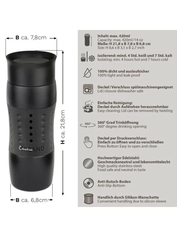 Blitzangebot 🔥 Gläser Creano Travel-mug 400ml "schwarz", Isolierend Aus Edelstahl Günstig Kaufen ❤️ 4 Blitzangebot 🔥 Gläser Creano Travel-mug 400ml "schwarz", Isolierend Aus Edelstahl Günstig Kaufen ❤️ - Image 2