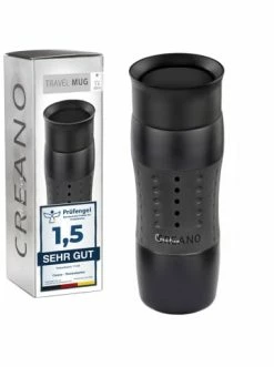 Blitzangebot 🔥 Gläser Creano Travel-mug 400ml "schwarz", Isolierend Aus Edelstahl Günstig Kaufen ❤️