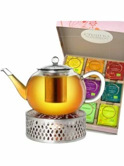 Beste Bewertungen von 👍 Kaffee- & Teegeschirr Creano Weihnachts-Set Teekanne 1.6l + Edelstahl-Stövchen + 45 Bio Kräuter/Früchte-Tee Günstig Kaufen 🌟