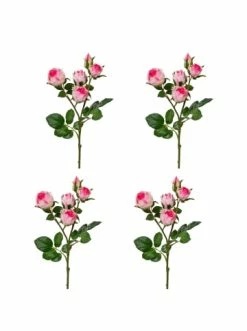 Großhandel 😀 Kerzen, Vasen & Mehr Creativ Green Deko-Blume 4er Set Polyantarose In Rosa Günstig Kaufen 👏