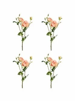 Billig 😍 Kerzen, Vasen & Mehr Creativ Green Deko-Blume 4er Set Rosenzweig In Hellrosa Günstig Kaufen 👍