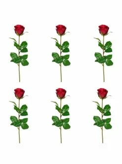 Auslauf 🔔 Kerzen, Vasen & Mehr Creativ Green Deko-Blume 6er Set Gartenrose Langstiel In Rot Günstig Kaufen 🔥