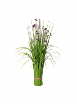 Großhandel ✔️ Kerzen, Vasen & Mehr Creativ Green Deko-Pflanze Stehgras-Busch Mit Blüten In Lila Günstig Kaufen 🔔